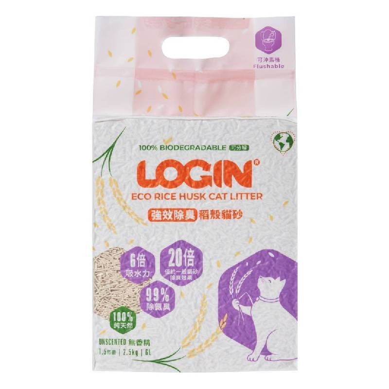 洛格除臭稻殼貓砂 2.5KG 貓砂 除臭 吸水 可分解