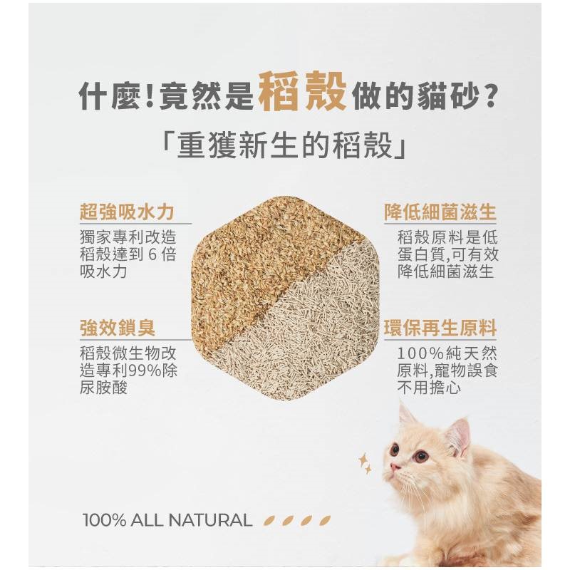 洛格除臭稻殼貓砂 2.5KG 貓砂 除臭 吸水 可分解