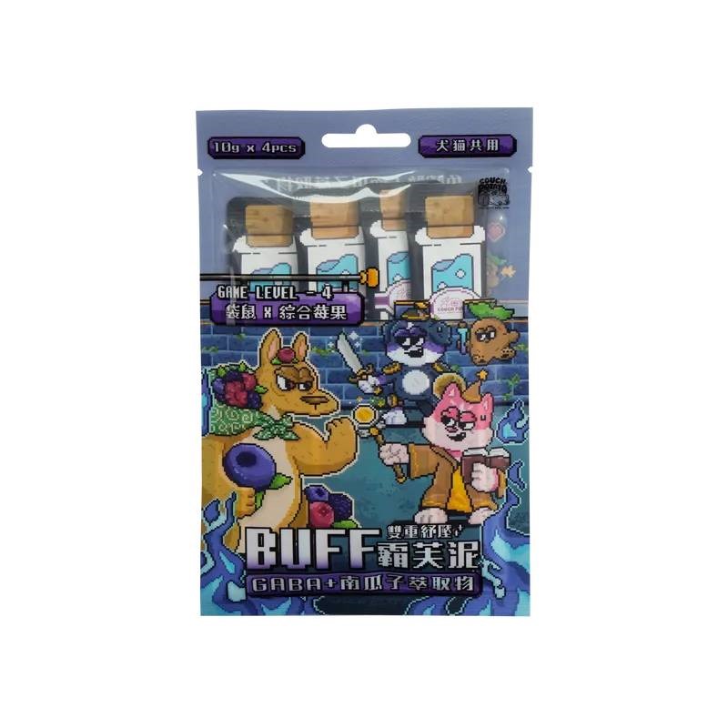 沙發馬鈴薯 犬貓 BUFF霸芙泥肉泥條10gx4入 貓肉泥 犬用肉泥 肉泥 犬貓零食 GABA南瓜子萃取 0添加 零食 寵物
