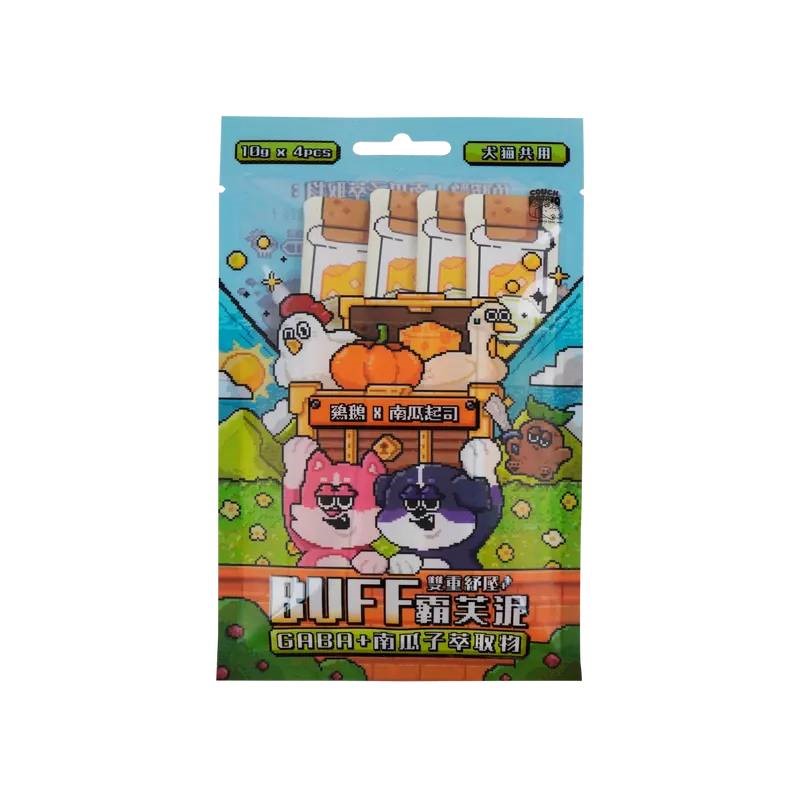 沙發馬鈴薯 犬貓 BUFF霸芙泥肉泥條10gx4入 貓肉泥 犬用肉泥 肉泥 犬貓零食 GABA南瓜子萃取 0添加 零食 寵物