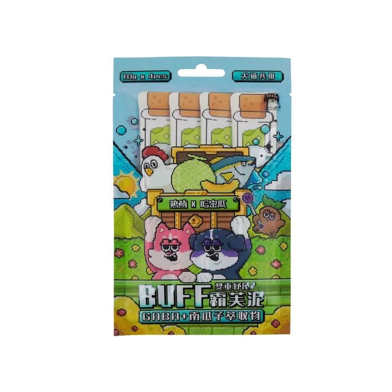 沙發馬鈴薯 犬貓 BUFF霸芙泥肉泥條10gx4入 貓肉泥 犬用肉泥 肉泥 犬貓零食 GABA南瓜子萃取 0添加 零食 寵物
