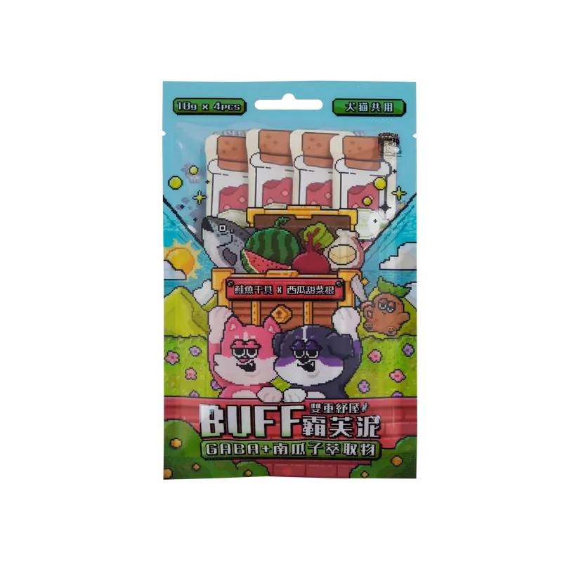 沙發馬鈴薯 犬貓 BUFF霸芙泥肉泥條10gx4入 貓肉泥 犬用肉泥 肉泥 犬貓零食 GABA南瓜子萃取 0添加 零食 寵物