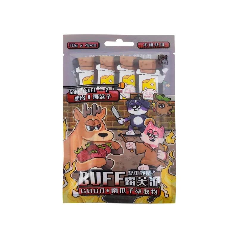 沙發馬鈴薯 犬貓 BUFF霸芙泥肉泥條10gx4入 貓肉泥 犬用肉泥 肉泥 犬貓零食 GABA南瓜子萃取 0添加 零食 寵物