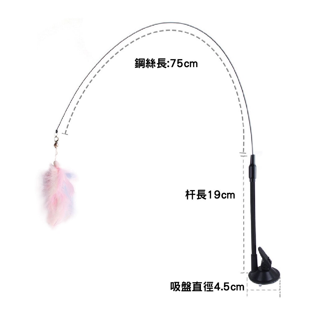 可換頭長桿吸盤逗貓玩具 灰色老鼠 彈棒吸盤老鼠 小老鼠 逗貓玩具 逗貓棒