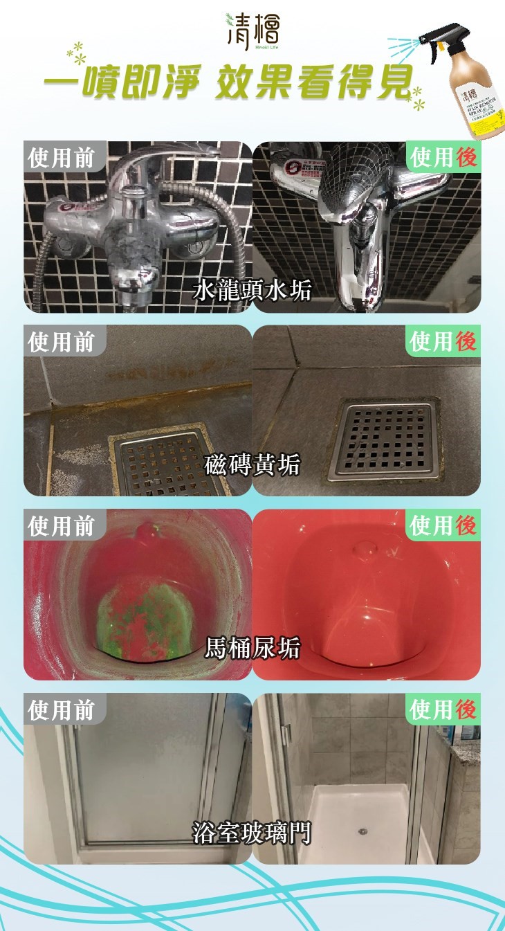 清檜 Hinoki Life 水垢鏽斑去汙清潔劑 尿垢清潔劑 去污清潔劑 污垢清潔劑 黃垢 污漬 清潔 去汙 鏽斑