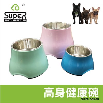 SUPER休普寵物碗 高身健康碗 寵物專用碗 不銹鋼碗 狗碗 貓碗 高腳碗