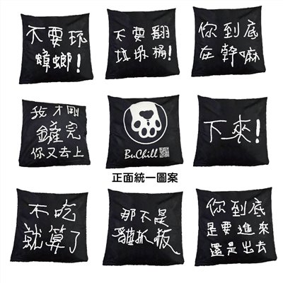 奴意抱枕 文字抱枕 貓奴 沙發裝飾 腰墊枕 家居 頭枕 坐墊 貓咪 家居裝飾 黑白 雙面靠墊 辦公室 禮物